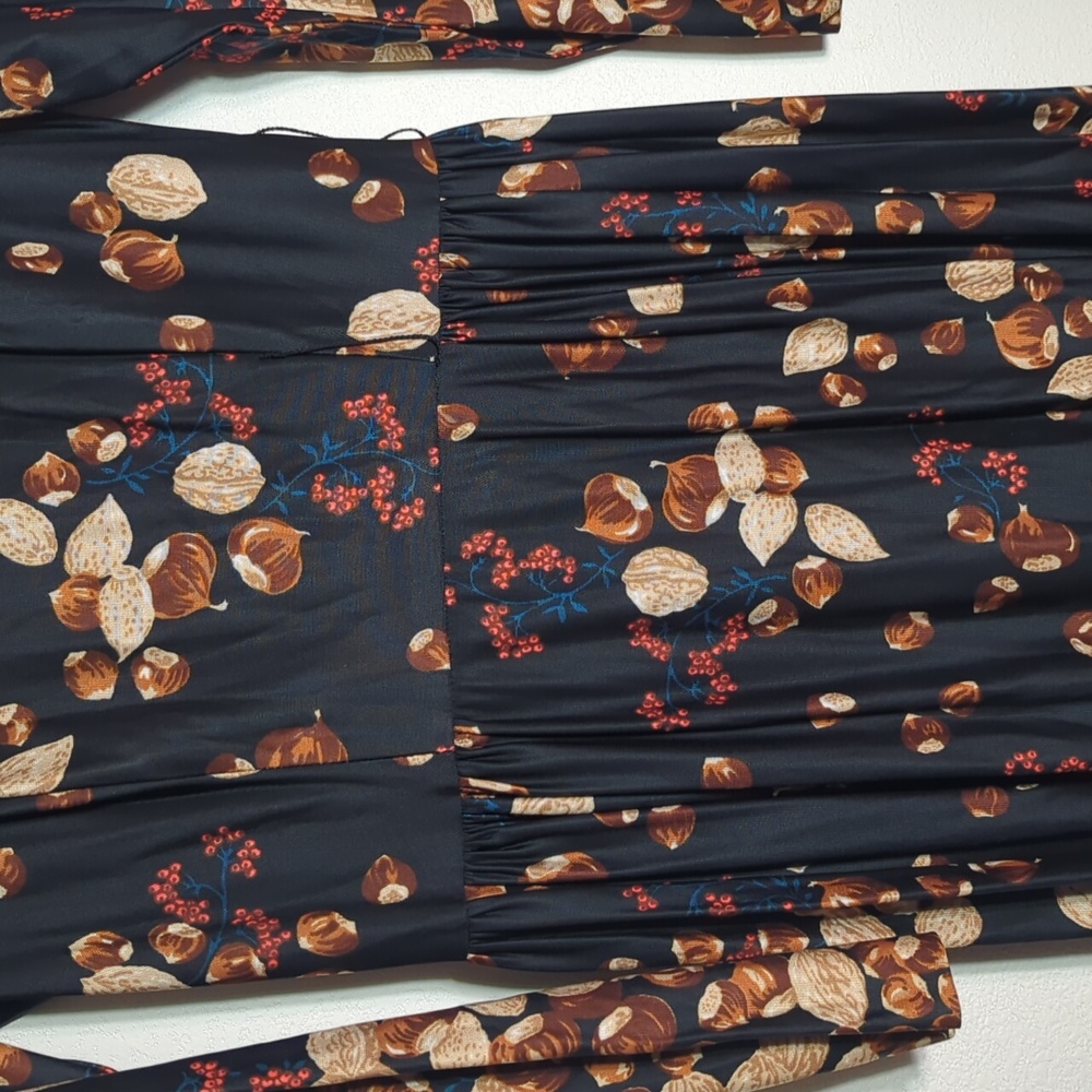Vintage 60s 70s Julie Miller Womens Maxi Dress Chestnuts Nuts Retro Mod Small - Picture 7 of 13